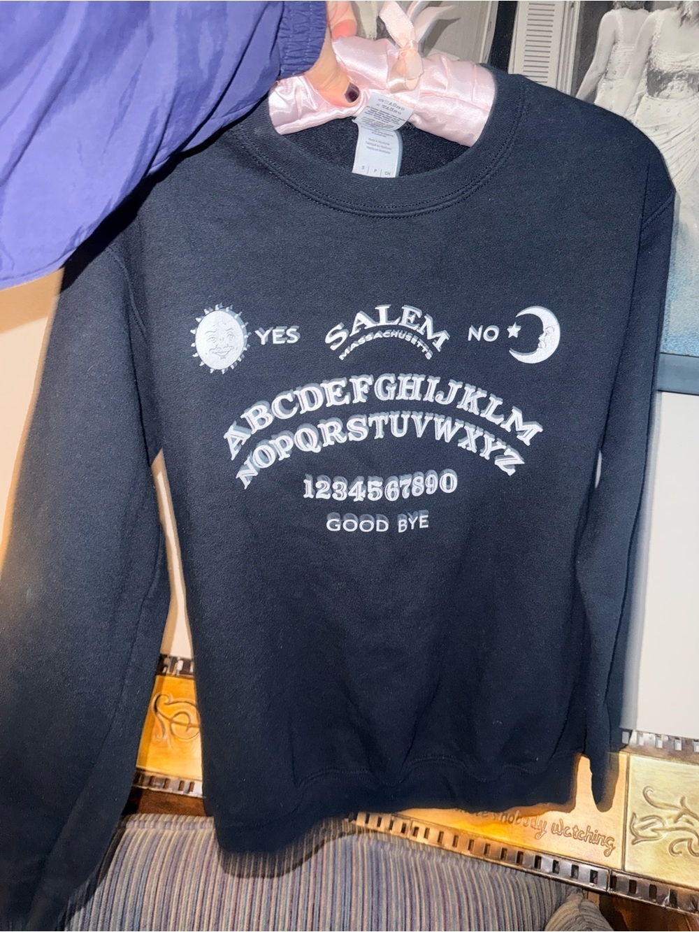 Salem Ouija Graphic Crewneck Sweater - Black